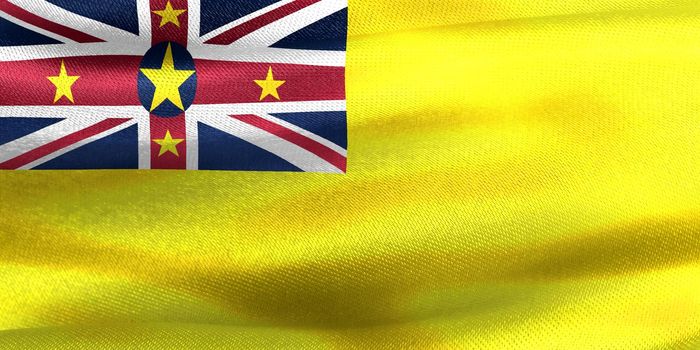 Niue flag - realistic waving fabric flag