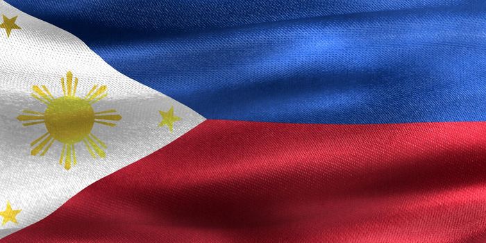 Philippines flag - realistic waving fabric flag