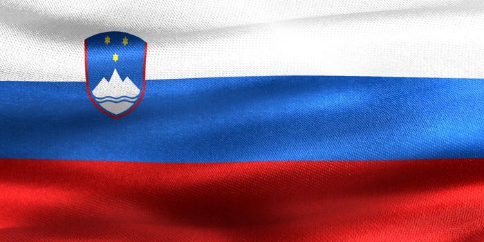 3D-Illustration of a Slovenia flag - realistic waving fabric flag.