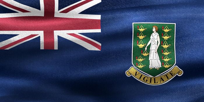 3D-Illustration of a British Virgin Islands flag - realistic waving fabric flag.