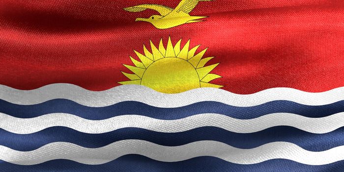 Kiribati flag - realistic waving fabric flag