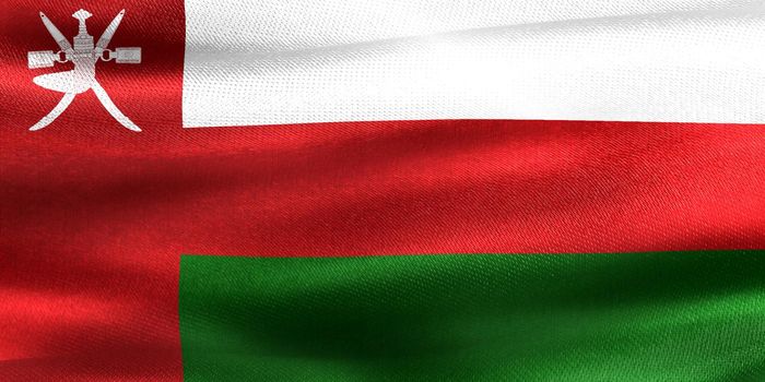 Oman flag - realistic waving fabric flag