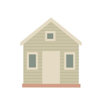 Cute house in flat design, calm colors. High quality illustration