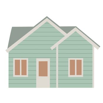 Cute house in flat design, calm colors. High quality illustration