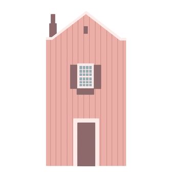 Cute house in flat design, calm colors. High quality illustration