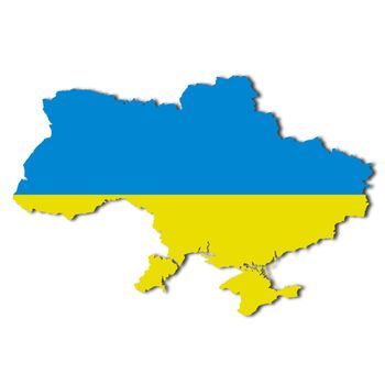 A Ukraine map on white background with clipping path 3d illustration