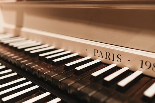 A vintage french harpsichord Keyboard