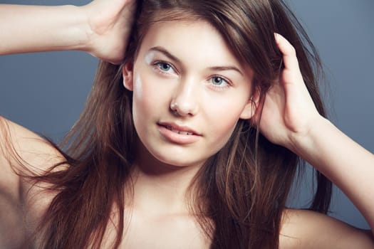 Beauty shot of a young woman.