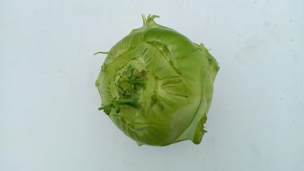 Fresh kohlrabi on an isolated white background. full depth of field.