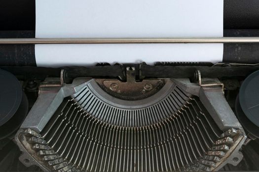 An old classic typewriter. Copy space. For text purpose. Background.