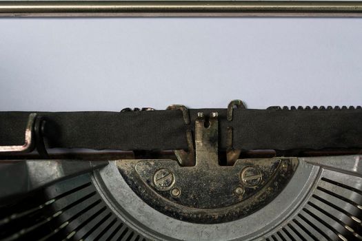 An old classic typewriter. Copy space. For text purpose. Background.