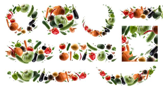 Large set of isolated vegetables on a white background.