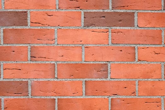 Background from a new red brick wall