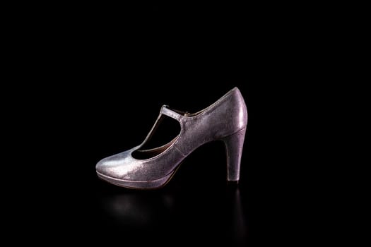 High heel women shoes isolated on black