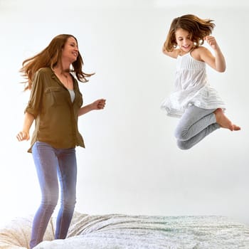 Shot of a young mother and her daughter at home.