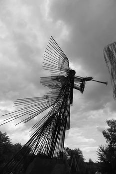 Metallic Angel Monument in Chernobyl Exclusion Zone, Ukraine