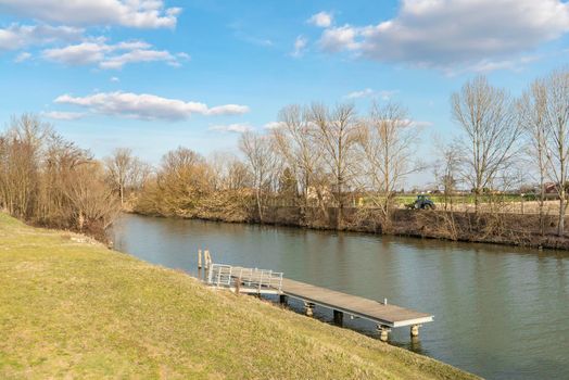 Landscape with River in the countryside in a sunny day