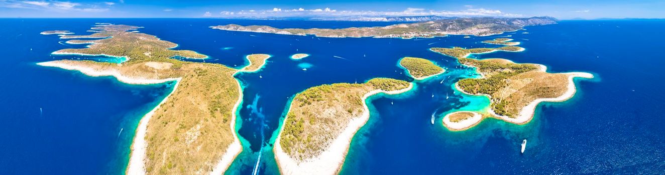 Archipelago of Croatia. Paklenski Otoci islands aerial view, tourist region of Dalmatia, Croatia
