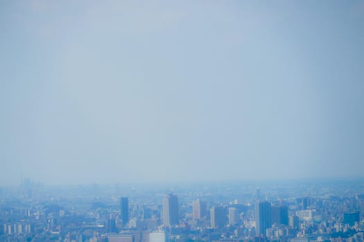 Tokyo city landscape and blue sky. Shooting Location: Tokyo metropolitan area