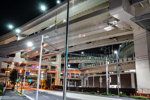 Complex expressway stereoscopic crossing. Shooting Location: Yokohama-city kanagawa prefecture