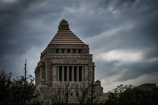 Parliament Capitol and cloudy sky. Shooting Location: Tokyo metropolitan area