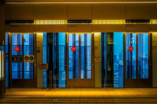 Image of elevator. Shooting Location: Tokyo metropolitan area