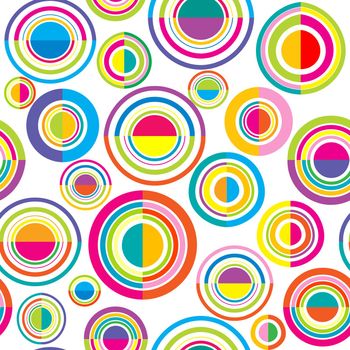 Colorful seamless pattern with circles and round shapes