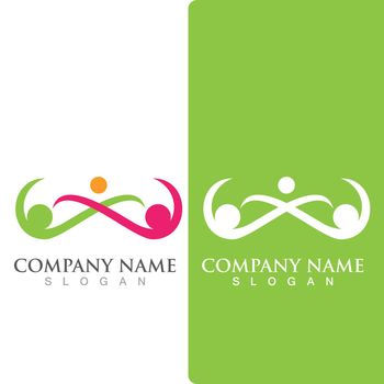 Community group logo, network and social icon vector