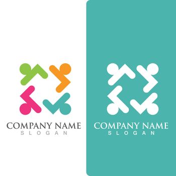 Community group logo, network and social icon vector