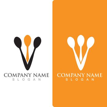 Spoon and fork logo and symbol