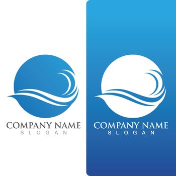 Water wave icon vector illustration design logo