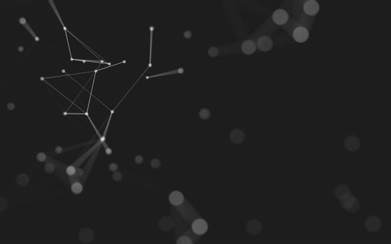 Abstract background. Molecules technology with polygonal shapes, connecting dots and lines. Connection structure. Big data visualization. 