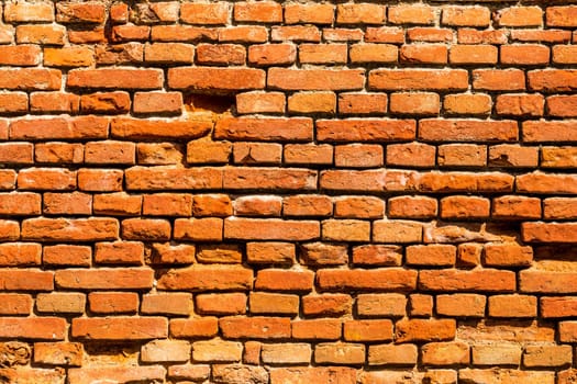 Old brick walls. Abstract texture of red brick wall