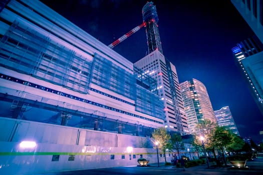 Night view of Yokohama Minato Mirai. Shooting Location: Yokohama-city kanagawa prefecture