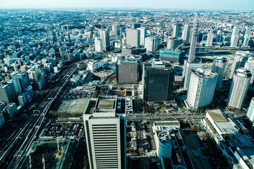 The cityscape seen from Yokohama Landmark Tower. Shooting Location: Yokohama-city kanagawa prefecture