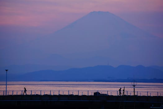 Morning or Mt. Fuji. Shooting Location: Kamakura City, Kanagawa Prefecture