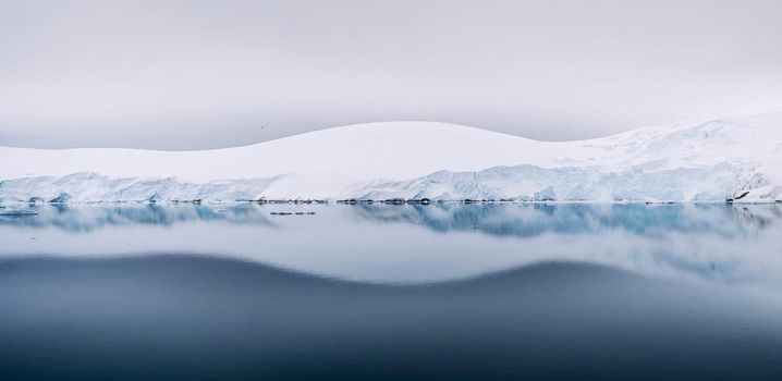 Beautiful landscape with snow covered mountains