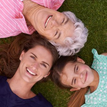 Shot of a generational family enjoying a day out in the park.