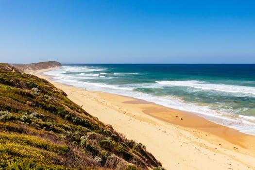 The idyllic Thirteenth Beach at Charlemont Reef near Barwon Heads on a hot summer's day in Victoria, Australia