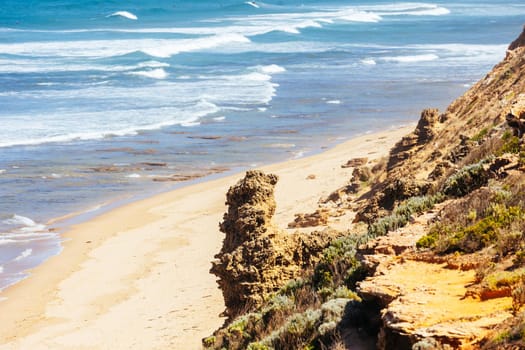 The idyllic Thirteenth Beach at Charlemont Reef near Barwon Heads on a hot summer's day in Victoria, Australia