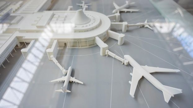 Naturalistic cardboard model of the international airport of Turkey