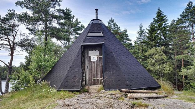 Sami Kata or Goahti Hut, Building of Indigenous Sami People. High quality photo