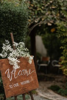 wedding decor, sign welcome to the event