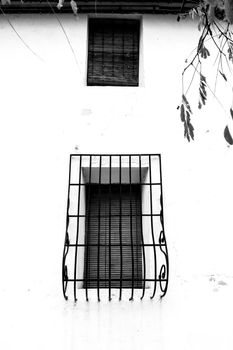 Typical whitewashed facade of Guadalest village in Alicante, Spain