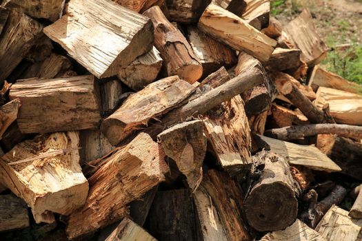 Cut firewood for sale in the countryside in Spain