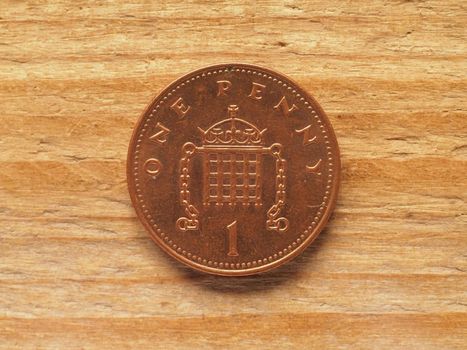 one penny coin reverse side, currency of the United Kingdom