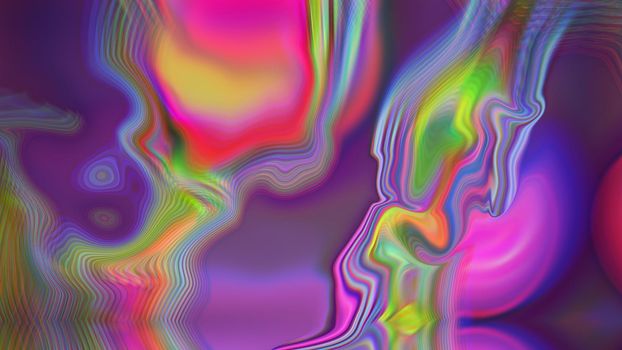 Abstract multicolored liquid background with bubbles.