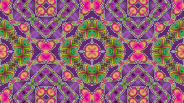 Abstract pink kaleidoscope background with symmetrical pattern