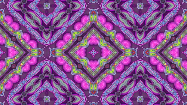 Abstract pink kaleidoscope background with symmetrical pattern