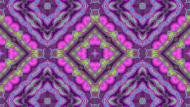 Abstract pink kaleidoscope background with symmetrical pattern